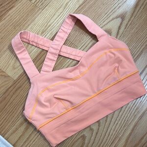 Lululemon Athletica Coral and Orange Cross Back Sports Bra